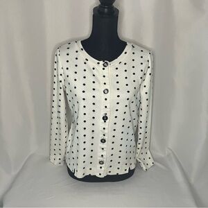 Women's RAFAELLA white with black polka dots COTTON ALGODON jacket